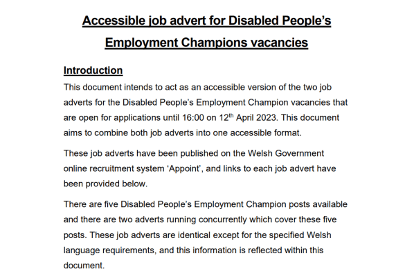 Disabled Peoples Employment Champion